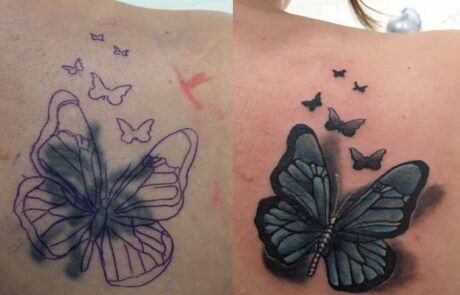 Tatuaje cover up en Mataró