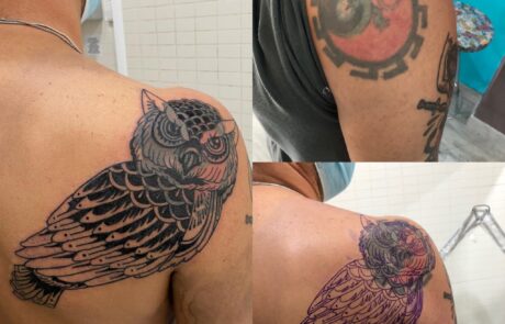 Tatuaje cover up en Mataró