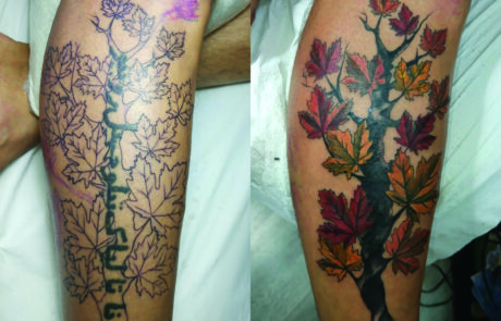 Tatuaje cover up en Mataró