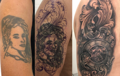 Tatuaje cover up en Mataró
