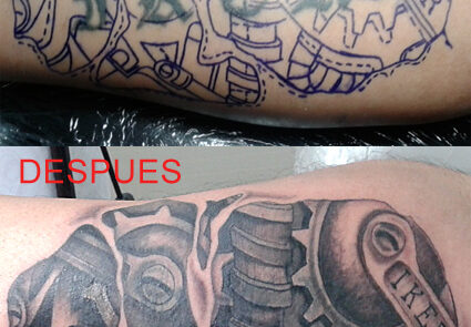 Tatuaje cover up en Mataró